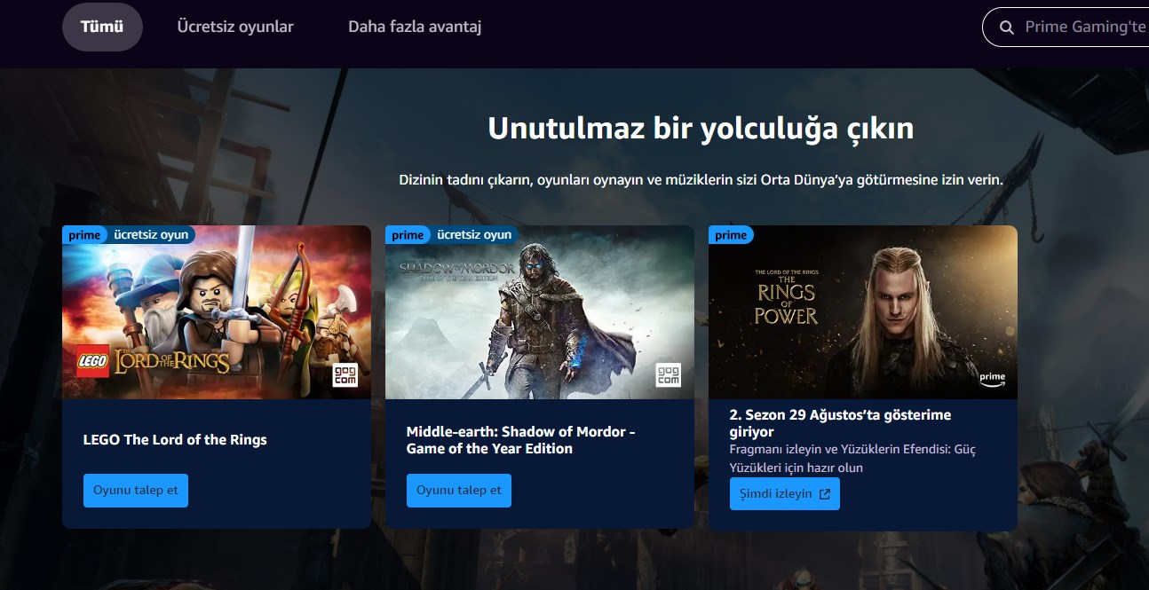 Amazon Prime Gaming Ağustos Oyunları