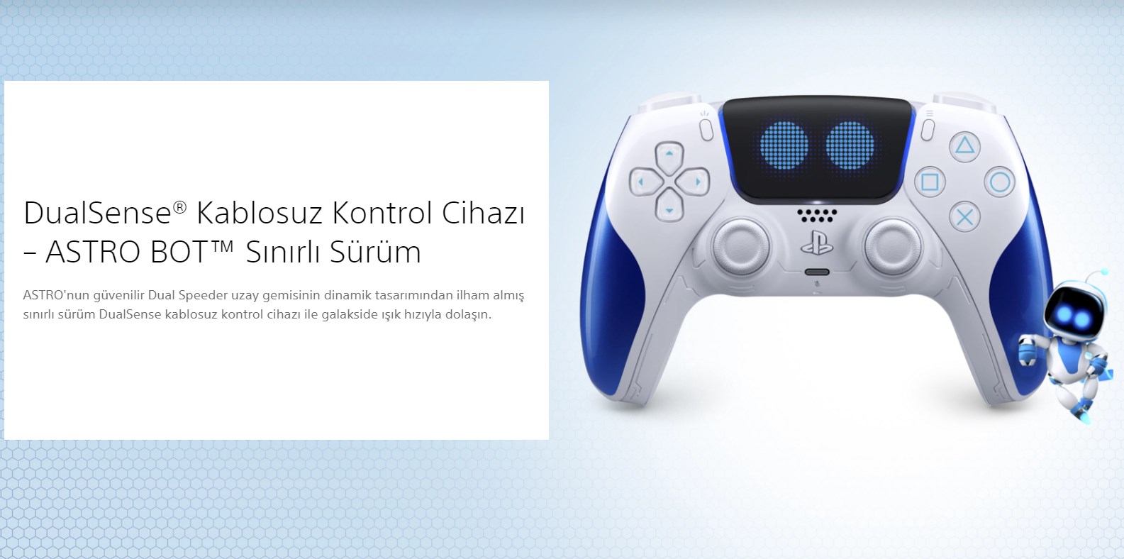 Astro Bot Temalı PS5 DualSense Kontrolcüsü Türkiye'de Satışa Sunulacak