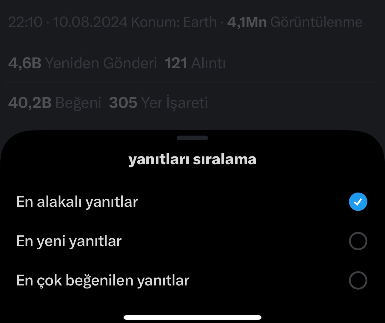 X Yanıtları Sıralama Özelliği Tanıtıldı