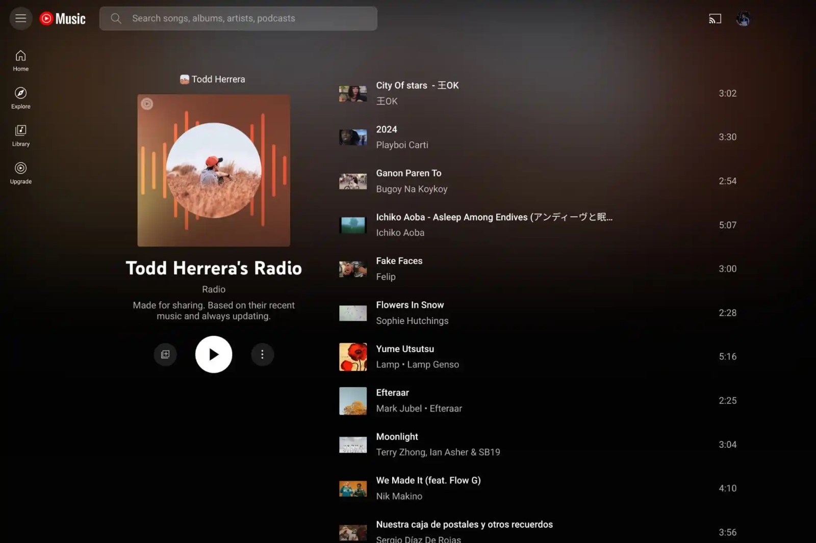 YouTube Music'te Kişisel Radyo Özelliği